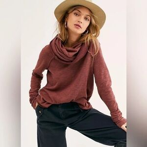 Free People Beach Cocoon Cowl Neck Top Womens Small Swim Coverup Pullover Hoodie